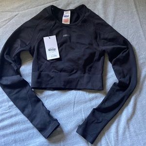 Gymshark Flex Crop Top Black/Charcoal